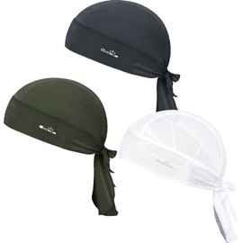 GXCROR 3 Pack Cooling Do Rags Sports Bandanas Cap Skull Caps for Men Breathable Women Skull Cap Helmet Liner
