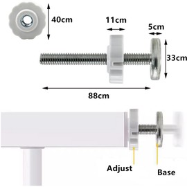 Gad2go 4 Pack Baby Gates Threaded Spindle Rod M10 x 88 mm Pressure Mounted Bolts Kit Pet Safety Gates Bolts Fitting,White