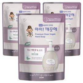 iClean Premium Clean Vegan Hand Wash Peony Scent Refill, 400ml, 3 Pieces / 아이깨끗해 프리미엄 클린 비건 핸드워시 피오니향 리필, 400ml, 3개