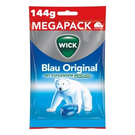 Katjes Wick Blue Original Cough Drops with Sugar, Mega Pack, 1 Pack (1 x 144 g)