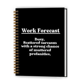 XUNLURY Funny Notebook for Work, Funny Notebooks for Coworkers, Sarcastic Office Humor Gifts for Coworkers, Work Forecast Hardcover Spiral Notebooks, 5.5x8.3 Inch