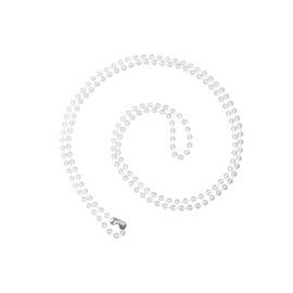Plastic Beaded Neck Chain - Length 38" (965mm) - Ball Bead Size 2.5mm - Nickel Plated Steel Connector - Lanyard Bead Badge Holder for Costume, Keychain, Jewelry Crafts by Specialist ID (Clear)