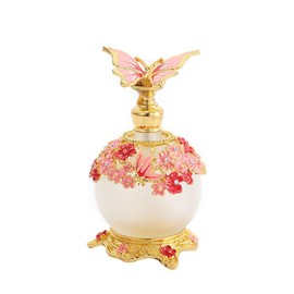 Generic 25ML Premium Gold Butterfly Decorative Perfume Dispenser Empty Refillable Women's Perfume Bottle Container Fancy Design Dispenser Essence Bottle Decorative Holiday Gift Supplies, Pink