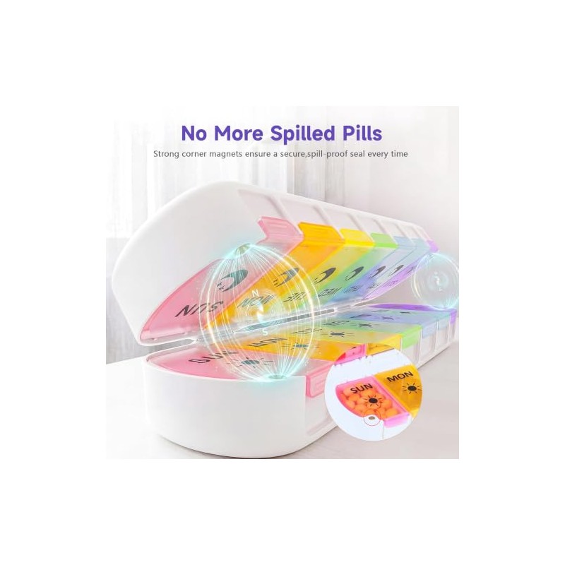 Pill Box AM PM 7 Day with Magnetic Closure