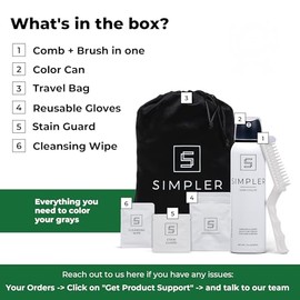 SIMPLER HAIR COLOR Kit Para Hombre Para Una Cobertura Total De Canas - Tinte Castaño Claro Para Cabello Y Barba - Fácil De Usar Para Cubrir El 100% De