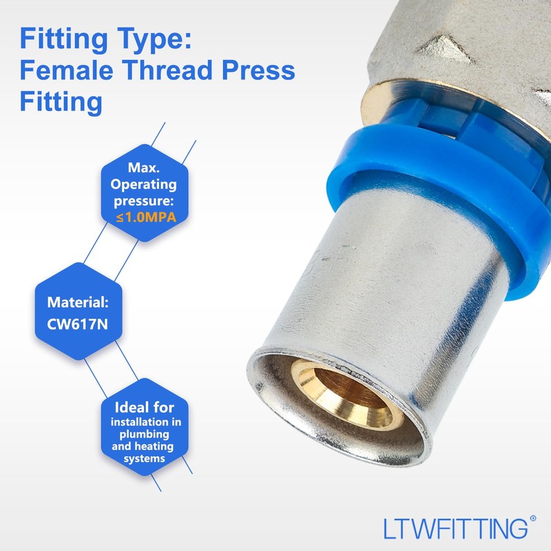 LTWFITTING Press Fitting with 1/2 Inch Female Thread for Pipe