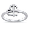 Cross Heart Faith Love Christian Purity Ring 925 Sterling Silver