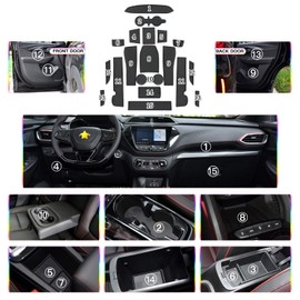 SKTU for 2021 2022 2023 2024 2025 Chevy Trailblazer Door Slot Mat Non-Slip Interior 2023 2024 2025 Chevy Trailblazer Door Groove Gate Pad Fit Door Compartment Cup Center Console Liners (Black)