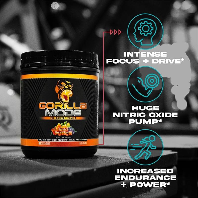 Gorilla Mode Pre-Workout - Massive Pumps, Laser Focus, Energy &