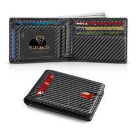 Cartera Runbox Slim Para Hombre Con 11 Ranuras Para Tarjetas