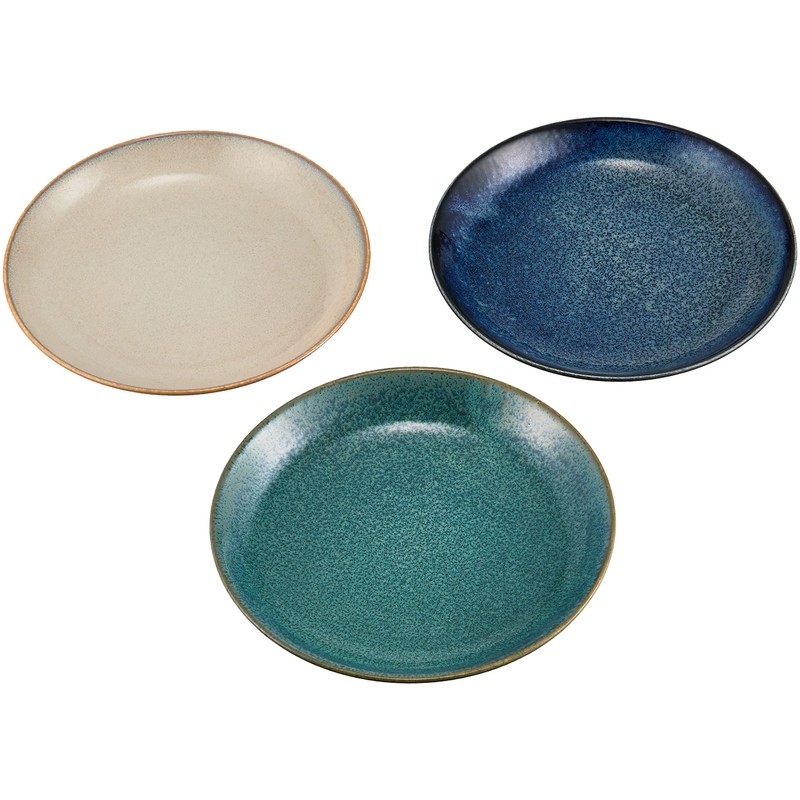 Natural color 6.3-inch (16 cm) plate (3 color set) white,