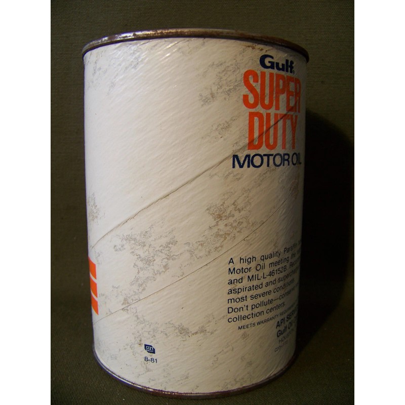 Gulf FULL, Good! 1960s-70s era GULF SUPER DUTY MOTOR OIL