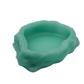 Reptile Water Dish,Resin Reptile Rock Food Feeder Bowl, Water and Food Bowl,Terrarium Decor for Leopard Gecko, Lizard,Spider,Turtle,Scorpion, Chameleon,Hermit Crabs (S, Green-Glow in Dark)