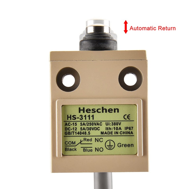 Heschen Compact Pre-wired Limit Switch, HS-3111, Sealed Piston, 1NO 1NC,