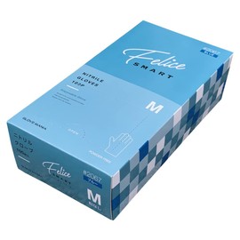 Kawanishi Industries 2067 Felice Smart Nitrile Gloves, Powder Free, 100 Pieces, Blue, M