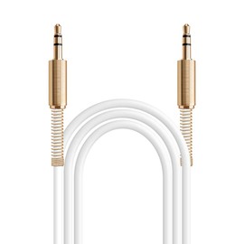 JacobsParts 2-Pack 3ft Aux Cable 3.5mm 1/8" Male to Male Stereo Auxiliary Audio Cord (White)