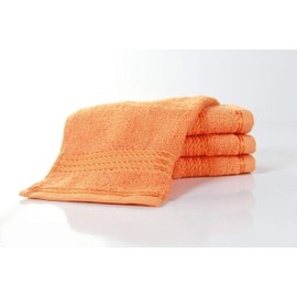 Bentley Priory Linens Supreme Face Flannels for Bathroom 500GSM Super Soft Cotton Pack of 4 Absorbent and Quick Dry Face Cloth Flannel Towels Set 30 x 30cm (ORANGE)