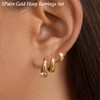 3Pairs Gold Hoop Earrings Set for Women 14K Gold Plated