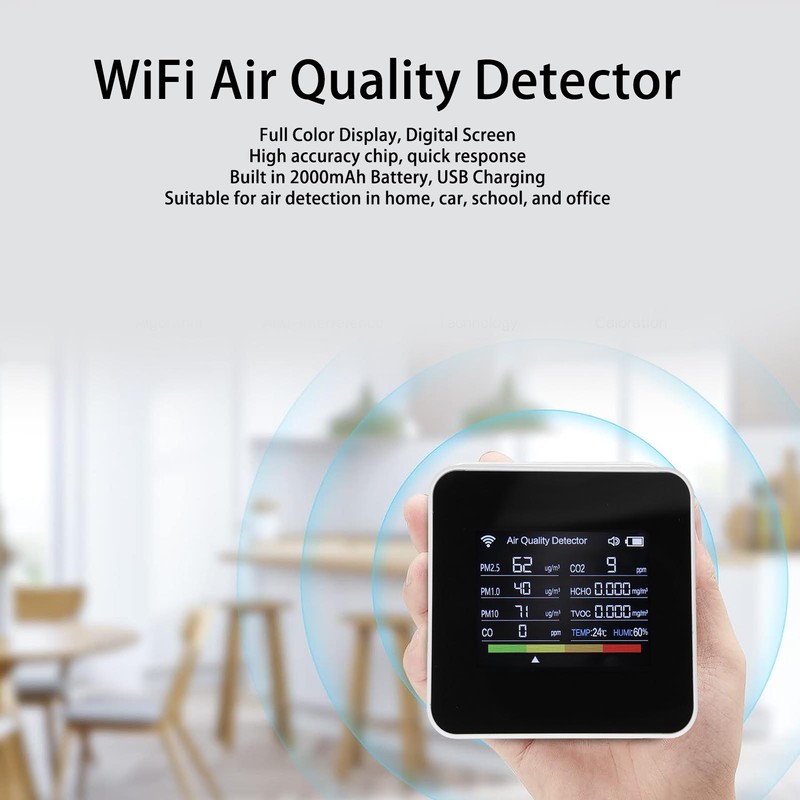 WiFi Air Quality Detector CO2 HCHO TVOC PM2.5 CO Monitor