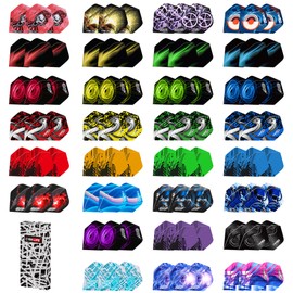 CyeeLife Dart Flights, 30 Sets 90 Pieces PET Standard Dart Accessories Perfect for Soft and Steel Tip Darts