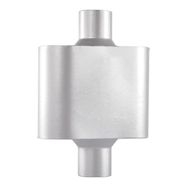 Floshine Universal Mufflers, Performance Automotive Exhaust Muffler, Single Chamber center in/center out, silver (3")
