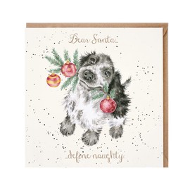 Wrendale Designs by Hannah Dale - Dear Santa… Define Naughty - Gold Foiled Christmas Card - Single