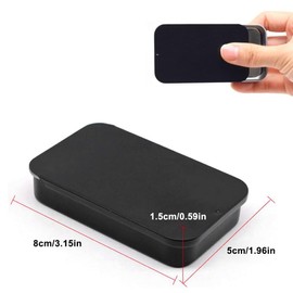 Cotton Swab Holder for Travel, 2 Pcs Portable Small Cotton Bud Holder Empty Metal Box Containers with Slide Top for Cotton Ball Toothpicks Hair Ties -Black