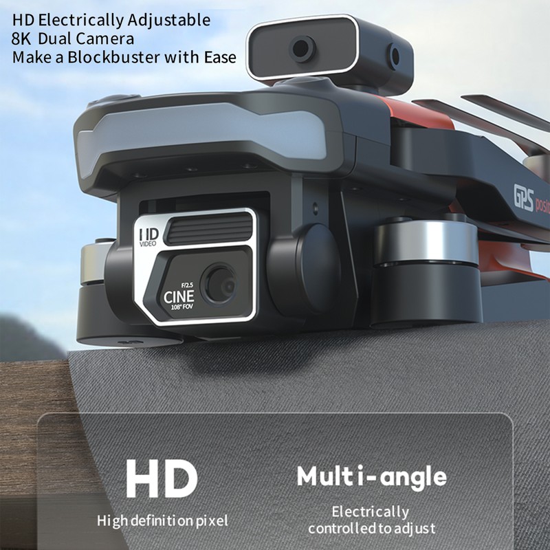 Remote Control GPS Drone with Dual Camera 8K Foldable Headless