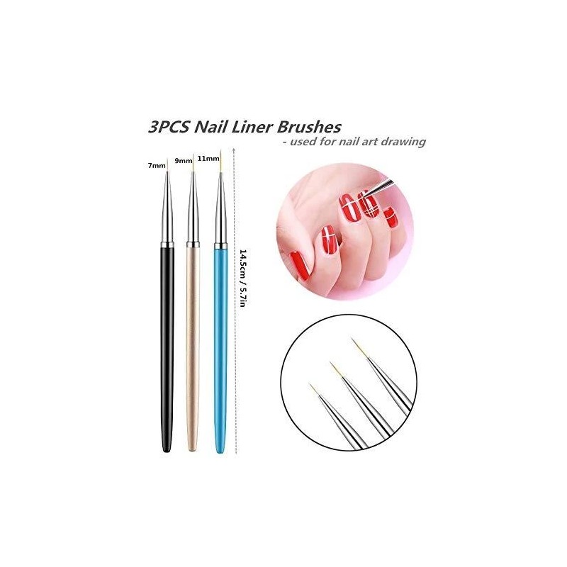 FULINJOY 5PCS Dotting Pens with 3 PCS Nail Painting Brushes,