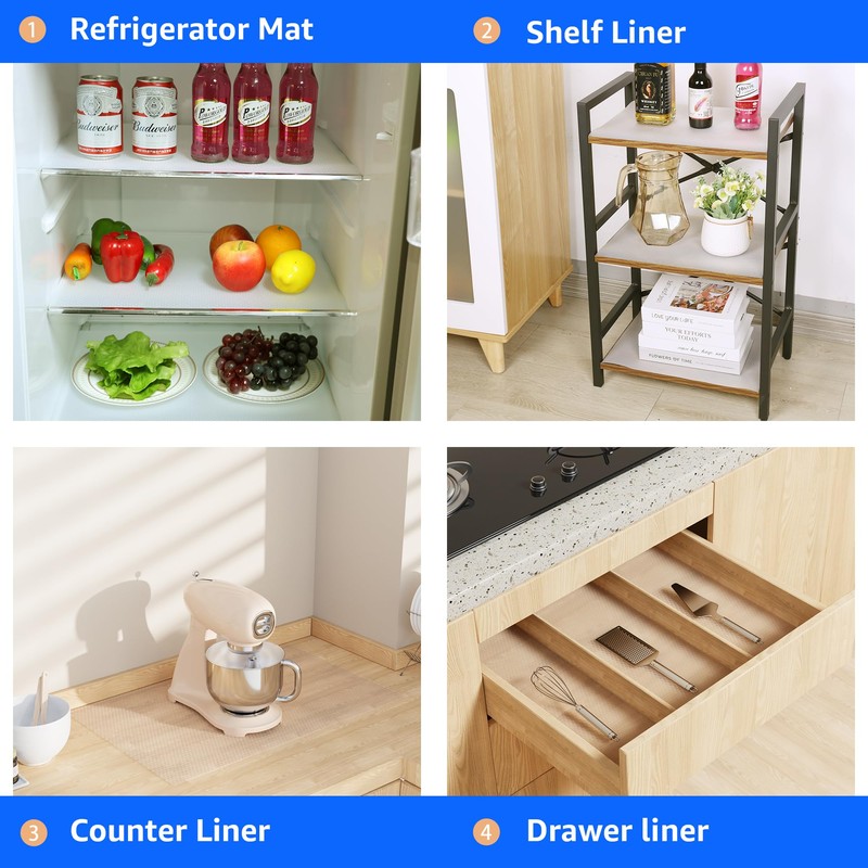 Large Cabinet Shelf Liner 30 inch Wide, Easy to Cut,