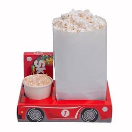 Fun Expess 9 1/2" x 6" Race Car Red & Black Cardstock Snack Trays - 12 Pieces