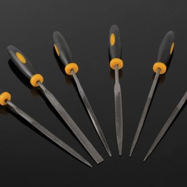 Needle File Filing 6 Piece Precision Tool Set with Cushion Grip Handles