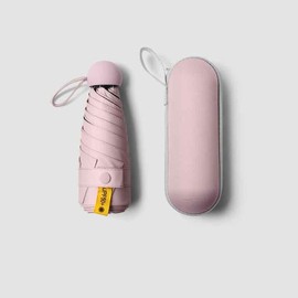Portable Mini Umbrella with Storage Box, 1 Count Lightweight Manual Open Umbrella, Compact UV Protection Umbrella for Travel & Outdoor & Camping - Color: Pink, Specification: one-size
