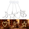 LED Christmas Lights with Suction Cup Snowman Star Moon Heart