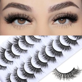 FARRED Cat Eye Lashes Wispy Natural Eyelashes Short False Mink Doll Lash 10 Pairs Fluffy Hybrid Strip Full Eyelash Sets Small Volume Pestañas for Hooded Eyes (Z20|7-14MM)
