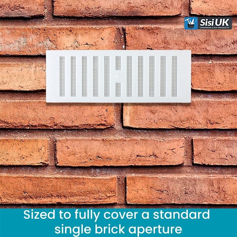 9 x 3 Adjustable Flyscreen Vents White Plastic Internal Vent