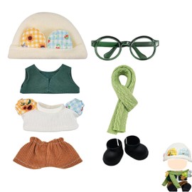 Doll Skirt, Soft Fabric Dress Outfit with Adjustable Waist, Princess Style Costume Accessory for Kids & Collectors (Green)