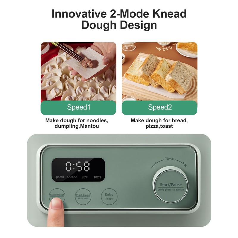 MOKKOM Electric Dough Maker with Proof Dough Function, Microcomputer Timing,