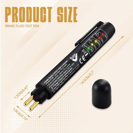 Lecctso Brake Fluid Tester, Brake Fluid Test Strips, Hydraulic Fluid Liquid Oil Moisture Analyzer with 5 Led Indicators, DOT 3 DOT 4 DOT 5.1 Brake Fluid Liquid Tester Pen for Engine Car Accessories