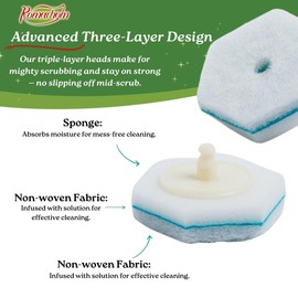 ROMARHOM 80-pcs Toilet Brush Wand Refills, Compatible with Most Toilet Brushes, Disposable Wand Heads (Package May Vary)