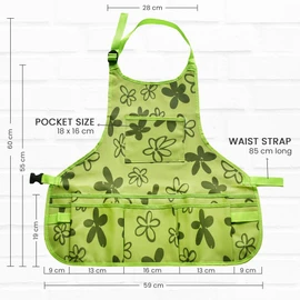 Green Thumbz Oxford Cloth Gardening Apron - 14 Pockets Waterproof Aprons for Women Aprons for Men - Multipurpose Aprons for Gardening, Cooking, Cleaning and Woodworking - Green Apron with Pockets