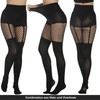 MANZI Fishnet Tights Women's Black Opaque Overknee Stockings Fishnet Tights