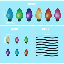 KINBOM Pack of 20 Christmas Car Christmas Decoration Christmas Lights Magnets Pear-Shaped Reflective Multicoloured for Car Letterbox Metal Surface 6.7 x 13 cm 3.6 x 7 cm