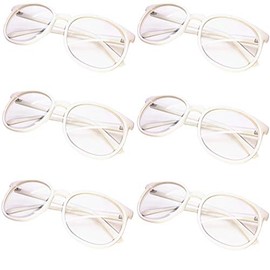 FancyG Classic Retro Vintage Fashion Clear Lens Eyeglass 6 Pieces Bulk Set