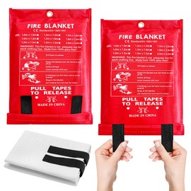 Vegena Pack of 2 Fire Blankets 1 m x 1 m Fire Blanket Kitchen Fire Protection Blanket Fibreglass Fire Blanket Fire Blanket Fire Blanket Fire Blanket Fire Blanket for Home, Kitchen, Car, Caravan