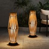 GREEN MORE Rattan Solar Patio Lights,50 Lumen Auto-On/Off Outdoor Floor