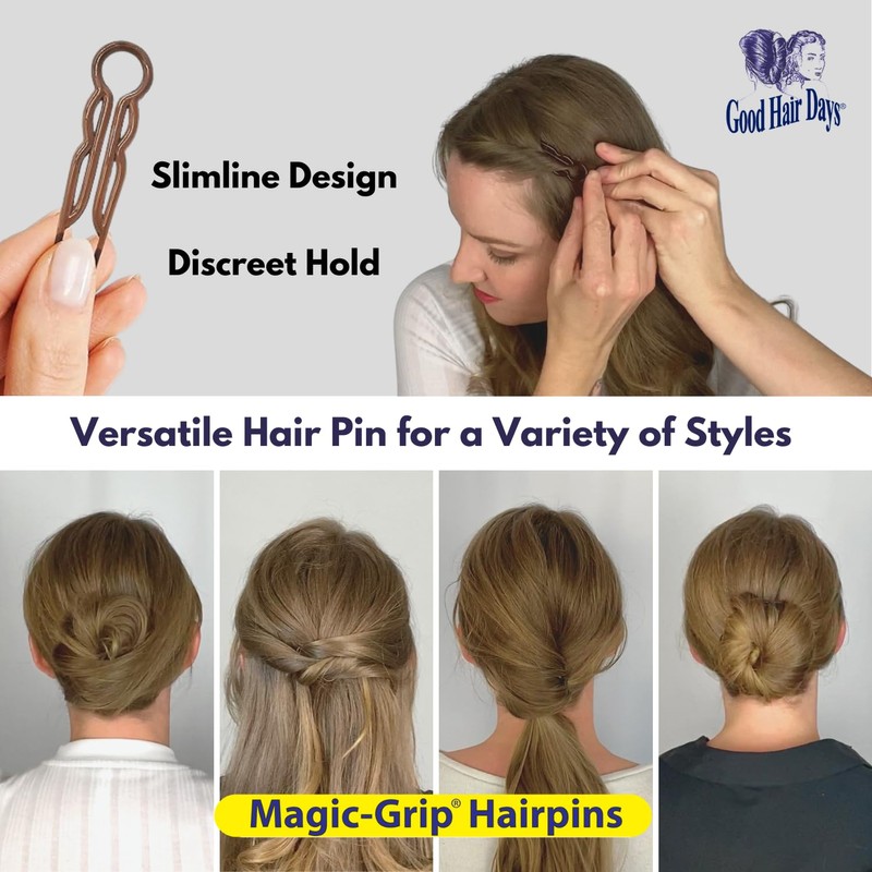 Good Hair Days Magic-Grip Hairpins - 2 1/2" U-Shaped Grip