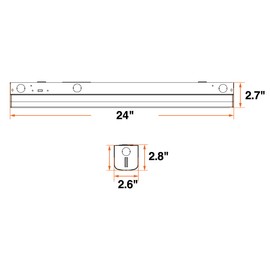 LEDVANCE 2ft Dual Selectable LED Strip Luminaire, 15/20/25/30W, 3 CCT Select 3500/4000/5000K, 1950/2600/3250/3900 LMS, Dimmable - 1 Pack (63785)