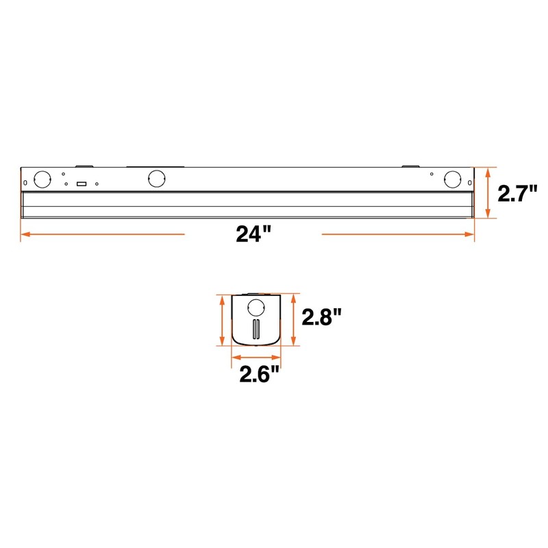 LEDVANCE 2ft Dual Selectable LED Strip Luminaire, 15/20/25/30W, 3 CCT