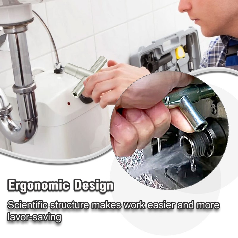 HAUTMEC 4pcs 4 Way Sillcock Water Key Faucet Valve Tool